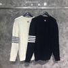 TIME BREATHE TB Twist Sweater Novo decote em V preguiçoso solto engrossado suéter de gola alta para homens e mulheres