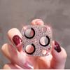 Para iPhone 13 película de lente de diamante flash de água proteção de celular Apple 13Promax 12 com anel de metal de vidro
