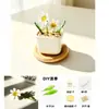 Vaso de flor esmaltado Zibo, ornamento de flor de vidro para suculentas, planta verde, buquê de flores artificiais de presente para dezembro, decoração de mesa