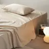 Minimalista Lujo Ligero Otoño/Invierno Color Sólido Todo Algodón Cepillado Artículo Individual Funda de Almohada Sábana Plana Sábana Ajustable Funda de Edredón Suave Cálido Algodón Puro Ropa de Cama