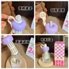 Vaso de agua de verano, resistente a altas temperaturas, vaso creativo de manzana con popote para niñas, alto valor estético, taza de té portátil para estudiantes, regalo