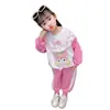 Conjunto de Sudadera con Adorno de Encaje para Bebés Niñas, Novedad Primavera y Otoño 2025 Ropa Infantil, Conjunto de Otoño a la Moda para Niñas Pequeñas
