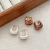 Brincos Vintage Cor Marrom Maillard para Mulheres, Novos Brincos Argola Populares 2026, Acessórios de Orelha Elegantes de Luxo Leve para Outono e Inverno