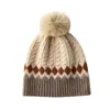 Versión Coreana Venta al por mayor Transfronteriza Gorros de Cachemir para Hombres y Mujeres, Gorros de Invierno Engrosados con Pompón y Orejeras, Gorros Holgados, Gorros para el Frío