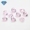 Pedras Preciosas Huagang: Lado esquerdo furo único coração zircônia rosa claro, bijuteria DIY com contas pedra solta acessório pedra principal