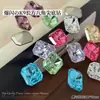 Diamantes rectangulares octogonales de corte zircón para decoración de uñas, brillantes y coloridos de corte flor de hielo, caramelos de hielo mahjong, decoraciones de uñas portátiles