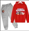 Sudadera con Estampado de Dibujos Animados Mario 2025 para Niños, Conjunto de Manga Larga, Primavera, Niños y Niñas, 2 Piezas Pantalón + Sudadera con Capucha