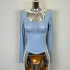 Ropa de Mujer de Comercio Exterior de Dongdaemun, Corea, Extremadamente Cómoda y Amigable con la Piel, Sexy, Realza el Busto, Acentúa la Cintura, Ligeramente Transparente, Camiseta Ajustada