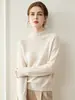 Otoño 2026 Nuevo Estilo Suéter de Cachemira para Mujer Cuello Semi Alto Grueso Agradable a la Piel Tejido de Cachemira Capa Interior Capa Base