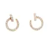 Aretes de tuerca pequeños de círculo completo de circonitas cúbicas, aguja de plata esterlina s925, personalidad femenina versátil, estilo coreano, aretes de temperamento elegante