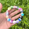Pulseira de Bolas de Bilhar de Meados dos Anos Oitenta para Homens, Pulseira de Alto Valor para Homens, Placa de Contas, Cor de Jogo, Joia de Mão com Contas de Acrílico Sem Cor