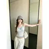 Nuevo camisole de estilo dulce y picante de verano, de estilo falso dos piezas con encaje empalmado para mujer, diseñado para ser adelgazante y favorecedor de la figura, top sin mangas