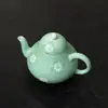Bule de Chá Cerâmico Mojihai Verde Pintado à Mão com Enfeite de Videira Verde, Gaiwan Três Talentos, Xícara do Anfitrião, Xícara de Chá, Xícara de Degustação, Coleção de Conjunto de Chá
