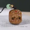 Colgante de Cadena para Teléfono Móvil A-Dai Tallado de Sándalo Verde, Regalo Creativo Personalizado Retro, Llavero con Memoria USB para Bolso Unisex