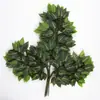 Hojas de baniano simuladas, hojas decorativas, ramas artificiales pegadas con tacto suave, al por mayor.