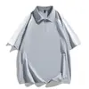 Camisa Polo de Manga Corta para Hombre de Moda Verano Nuevo Suelta Juvenil Atractiva Antibacteriana Protector Solar UPF50 Top Casual