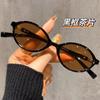 Óculos de Sol Rosa-Roxo Estilo Americano Tartaruga 2025 Novo Retro Armação Pequena Estampa de Leopardo Óculos Nerd Europeus e Americanos Óculos de Sol