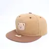 Gorra para Niños Estilo Europeo y Americano con Visera Plana Gorra de Béisbol Oso de Dibujos Animados Bloques de Color Hip-Hop Danza Callejera Gorra Pato Gorra de Sol de Verano de Moda
