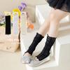 Botas Meias de Algodão para Meninas Estilo Ballet Finas Brancas Felpudas Doce Lolita Torcidas Estilo Coreano Polaina para Meninas