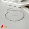 Pulsera de Cadena Lateral de Plata de Ley S925 de 2.4 mm, Cadena de Moda Minimalista para Mujer, Venta al por Mayor Directa de Fábrica