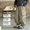 Pantalones Nuevos de Invierno para Niños de Edad Media y Mayores, con Felpa Adicional, Holgados, Versátiles, Pantalones Cargo, Deportivos Casuales para Niños, Joggers con Puños Elásticos