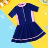 Traje de Baño Transfronterizo de Dibujos Animados Dividido Bebé Bebé Niño Traje de Baño Pantalón Corto Manga Corta Playa Protector Solar Traje de Baño para Niñas Venta al por Mayor