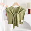 Xale Pequeno de Lã Colorido de Doce para Primavera e Outono Estilo Coreano Moda Outerwear Manto de Cor Sólida Xale Multiuso Cobertura para Bumbum