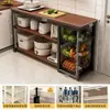 Estante de almacenamiento para cocina, cesta multifuncional para verduras, encimera de corte, estante de almacenamiento para microondas y utensilios de cocina, gabinete lateral, mesa multicapa