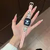 Correa de Cuero Lisa de Trébol de Cuatro Hojas Adecuada para Apple Watch iWatch Décima Segunda Generación 11/10