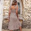Vestido con volantes de leopardo para mujer, estilo europeo y americano, de Amazon Independent Station Cross-border, verano 2023