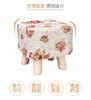 Taburete nórdico pequeño de madera, banco pequeño de madera maciza y tela, taburete pequeño, mesa de centro, taburete bajo redondo, hogar, adulto, niños, taburete para cambiar zapatos