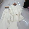 Nanyou Europeu e Americano Verão Casual Elegante Acessível Luxo High-End Terno com Cinto + Calça de Pernas Largas
