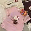 Camiseta de Manga Curta Bordada de Verão Novo Estilo para Meninas, Versão Coreana Desenho Animado Manga Curta Casual Versátil, Roupa Infantil Estilosa