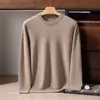 Suéter 100% caxemira pura para homens, pulôver gola V, cor sólida, nova base de tricô de manga longa casual de negócios outono e inverno