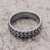 Anillo de plata tailandesa estilo hip hop con transferencia retro, estilo europeo y americano, estilo rock agresivo y moderno para hombre.