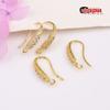 Pendientes de oro de 14 quilates con microincrustaciones de circonitas, ganchos para la oreja, hechos a mano, accesorios de joyería