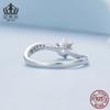 Evelle Primavera Nuevo Plata de Ley s925 Circonita Simple Nuevo Pared Anillo Único Anillo Distintivo Mano de Mujer BSR420
