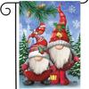 Bandeira de Jardim Transfronteiriça Papai Noel Anão Decoração de Feriado Bandeira de Jardim Sem Mastro Bandeira de Jardim de Poliéster para Exterior