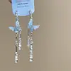 Pendientes Colgantes de Borla de Mariposa Incrustados de Diamantes, Pendientes con Gancho para la Oreja Estilo Resort de Playa de Verano, Pendientes de Diseño Elegantes
