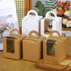 1 Caja Individual Portátil para Postre de Muffin Mousse Desechable Ventana Caja para Empaque de Cupcakes Caja para Cheesecake