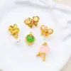 Accesorios de Joyería Estilo Chino Color Aurora Pulsera de Mariposa Accesorios Pulsera de Bola DIY Colgante de Rueda de Oración con Borla
