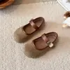 Zapatos Mary Jane para Niñas Birkenstock Retro de Corte Bajo con una Sola Tira 2026 Otoño Nuevos Zapatos Franceses para Conducir Zapatos Planos de Cuero