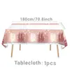 Conjunto de decoração de festa de aniversário para menina em ouro rosa com diamantes, com pratos de papel descartáveis, copos e guardanapos com diamantes dourados