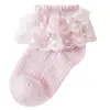 25 Anos de Meias Respiráveis de Malha de Verão Novas para Meninas, Estilo Princesa, Renda Fofa e Delicada, Punho Solto Meias Curtas para Bebê