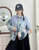 Coleção Verão 2026 Cardigã Feminino Soltinho Oversized Estampa Abstrata Grafite Camisa Manga Longa Blusa Plus Size