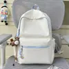 Mochila Versátil Fashionável de Cor Sólida, Leve, Simples e de Grande Capacidade, Estilo Coreano Ins, para Alunos do Ensino Fundamental II, Ensino Médio e Universitários