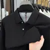 Camisa Polo de Algodón Puro con Cuello y Mangas Largas para Hombre de Primavera y Otoño Tops Casuales para Hombre Camiseta de Color Puro Piqué 100% Algodón para Hombre