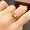 Anillo de Esmeralda Natural Transfronterizo Accesorios de Piedras Preciosas Nicho Gama Alta Joyería de Plata 925 3*3 Moda Venta Directa de Fábrica