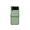 Funda de Cuero Texturizado Morandi de Tres Secciones Adecuada para Samsung Z Flip7/6/3 y Vivo X Flip
