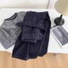 Pantalones de Mezclilla Azul Oscuro de Pierna Ancha para Mujer con Diseño de Cinturón de Moda, Nuevos Pantalones Rectos Adelgazantes de Cintura Alta de Estilo Americano de Nicho para Primavera y Otoño